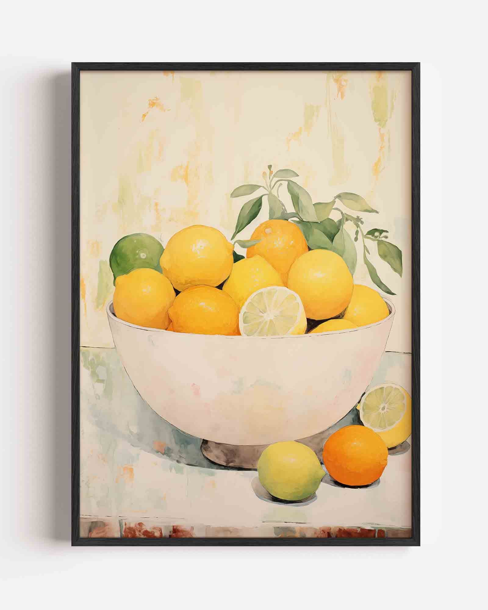 Citrusvruchten in schaal Poster