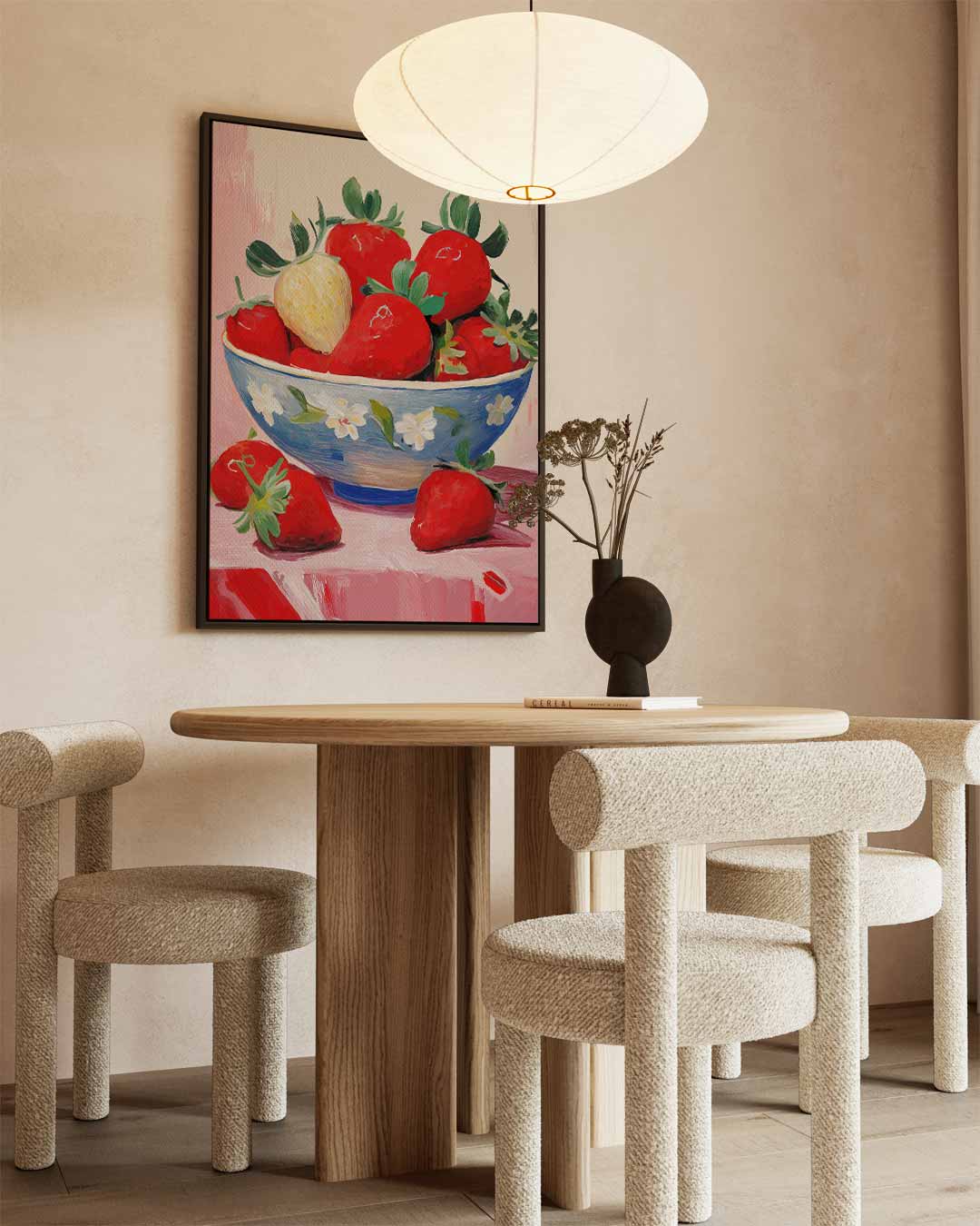 Schaal Met Aardbeien Kunstwerk-canvas-dibond-plexiglas-wanddecoratie-WallArtistic