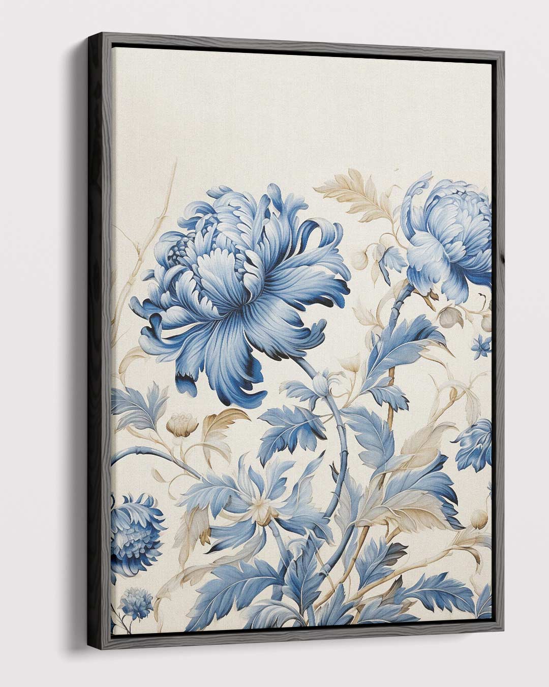 Blauwe Bloemendroom Kunstwerk-canvas-dibond-plexiglas-wanddecoratie-WallArtistic
