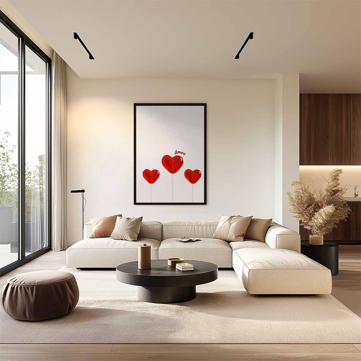 Hartvormige Lollys met Amor Touch Kunstwerk-canvas-dibond-plexiglas-wanddecoratie-WallArtistic
