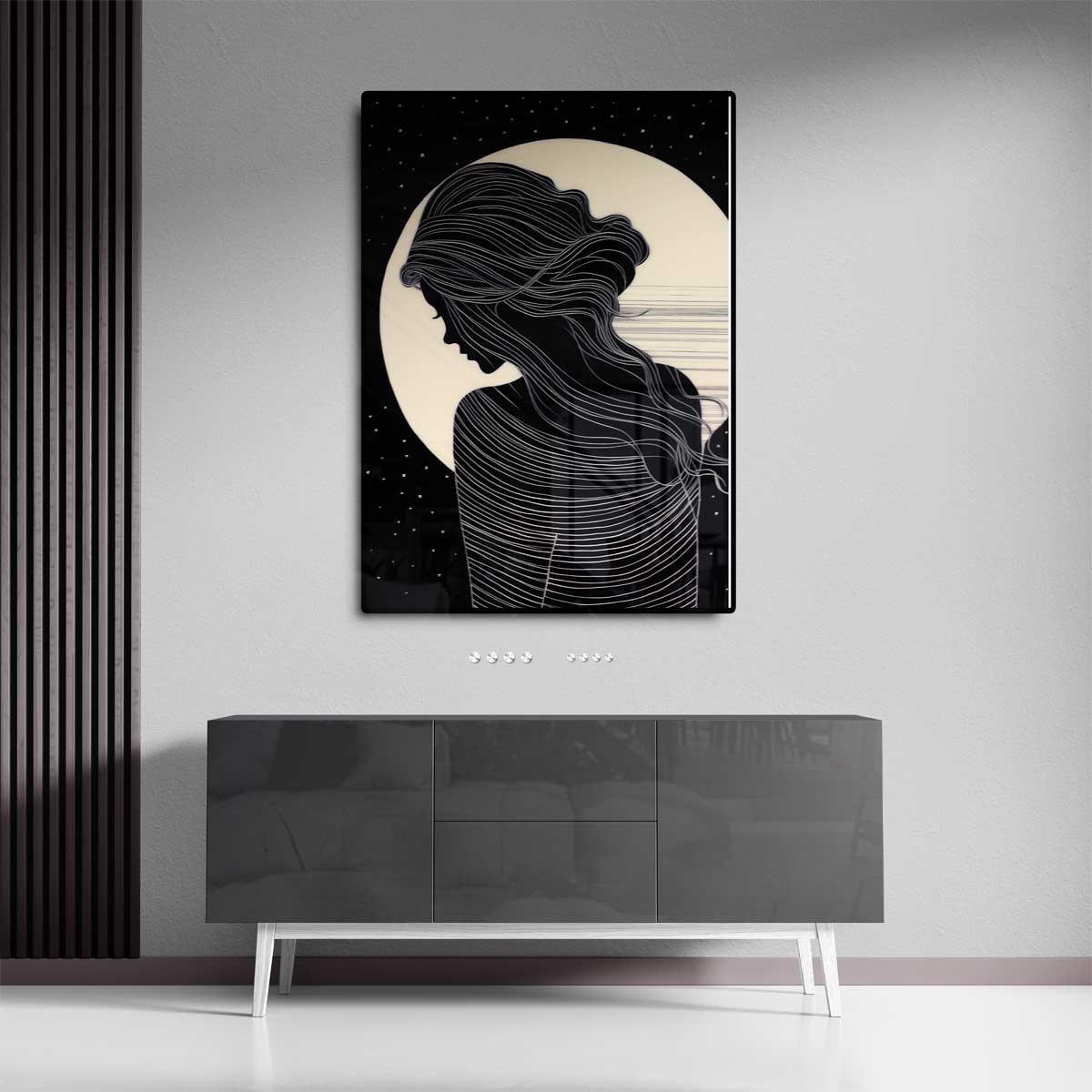 Mysterieuze Nachtsilhouette Kunstwerk-canvas-dibond-plexiglas-wanddecoratie-WallArtistic