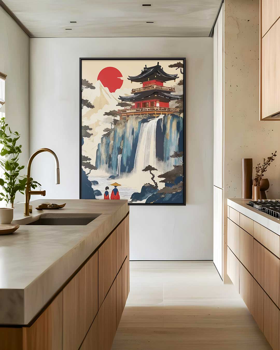 Magisch Japans Tempellandschap Kunstwerk-canvas-dibond-plexiglas-wanddecoratie-WallArtistic