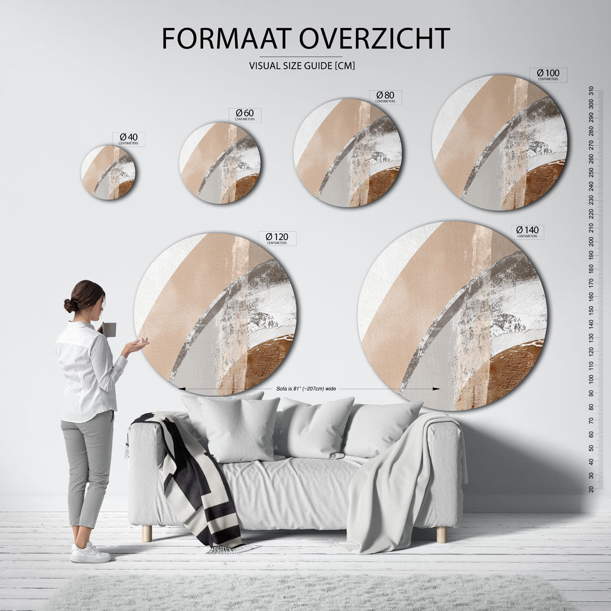 Abstracte vormen Muurcirkel