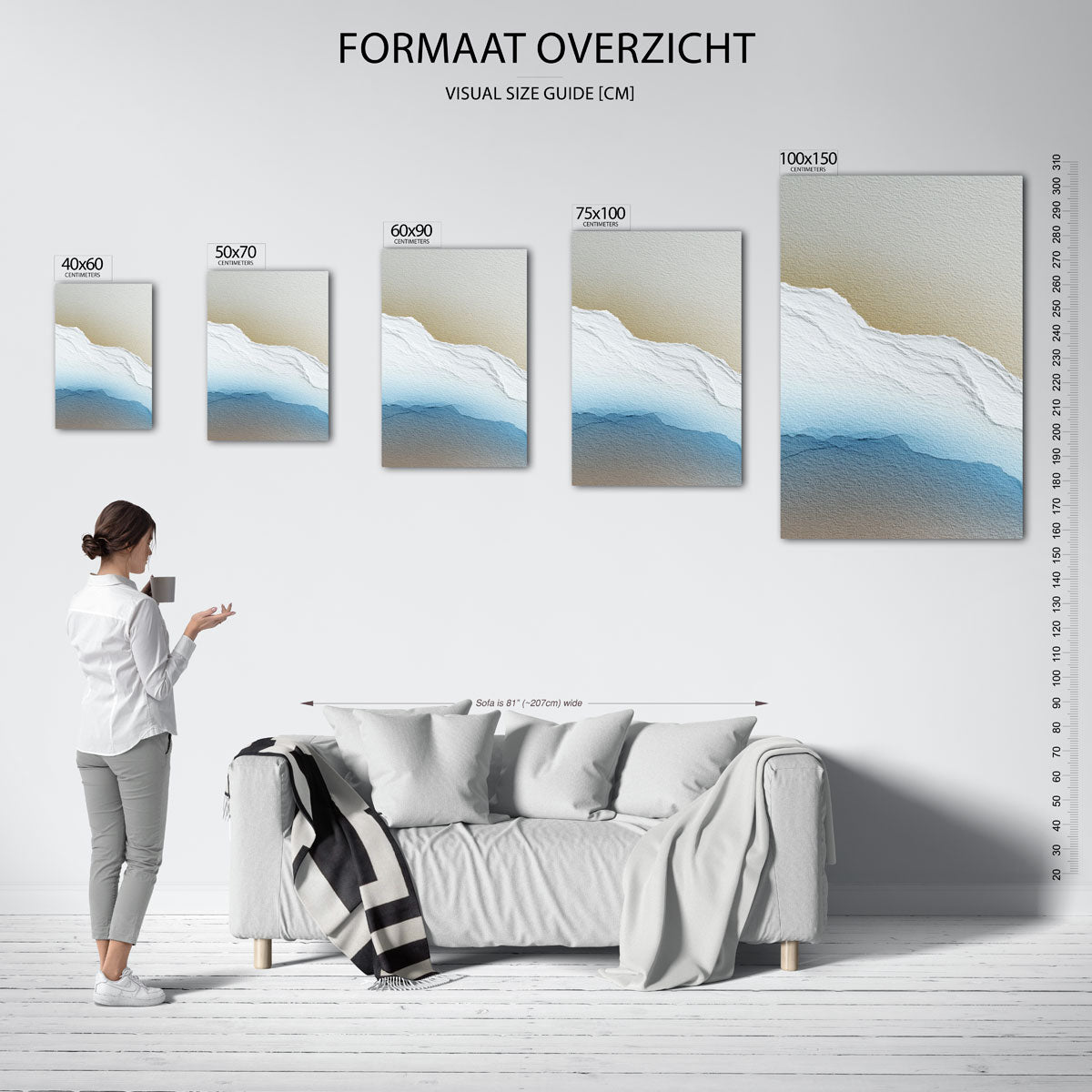 Gelaagde landschapstexturen Kunstwerk