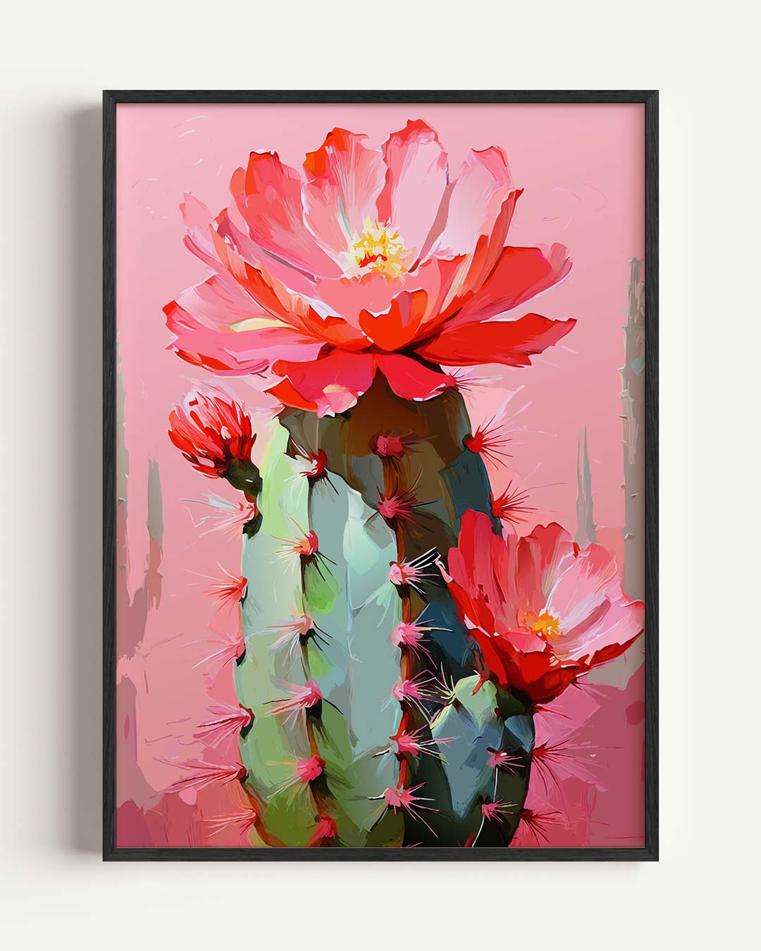 Bloeiende Cactus Kunstposter