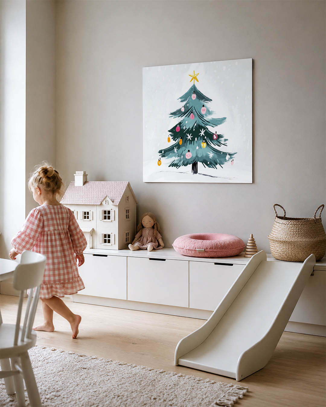 Kleurrijke kerstboom Kunstwerk