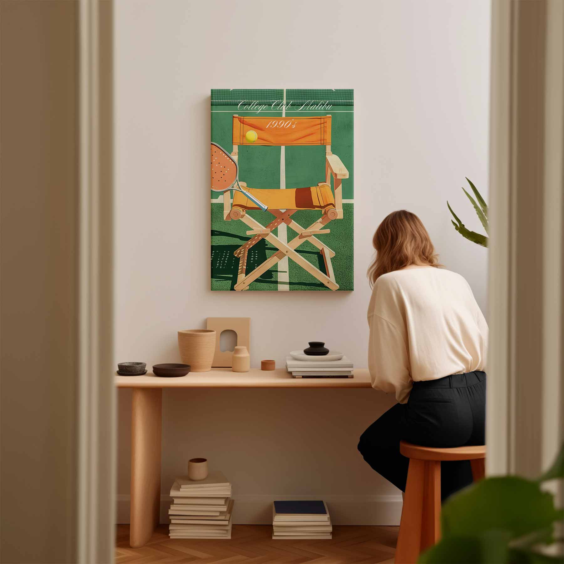 Vintage Tennis Vibes Kunstwerk-canvas-dibond-plexiglas-wanddecoratie-WallArtistic