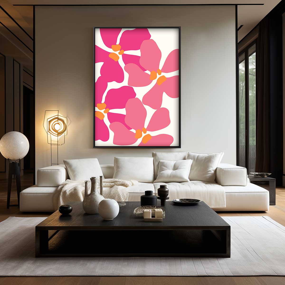 Bloeiende Roze Orchideeën Kunstwerk-canvas-dibond-plexiglas-wanddecoratie-WallArtistic