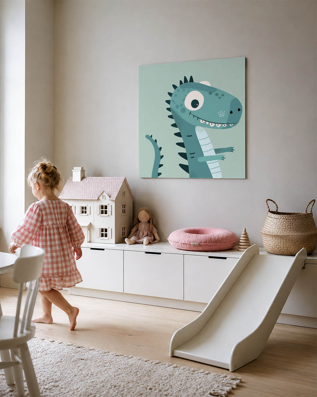 Speelse dinosaurus illustratie Kunstwerk