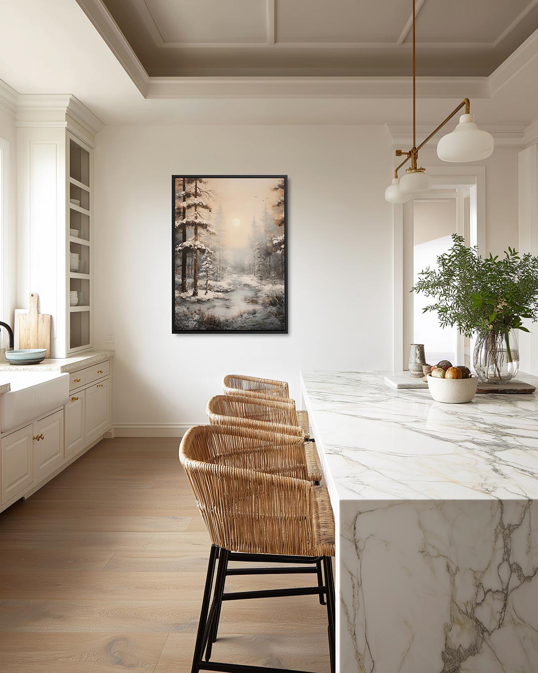 Sereen winterbos Kunstwerk