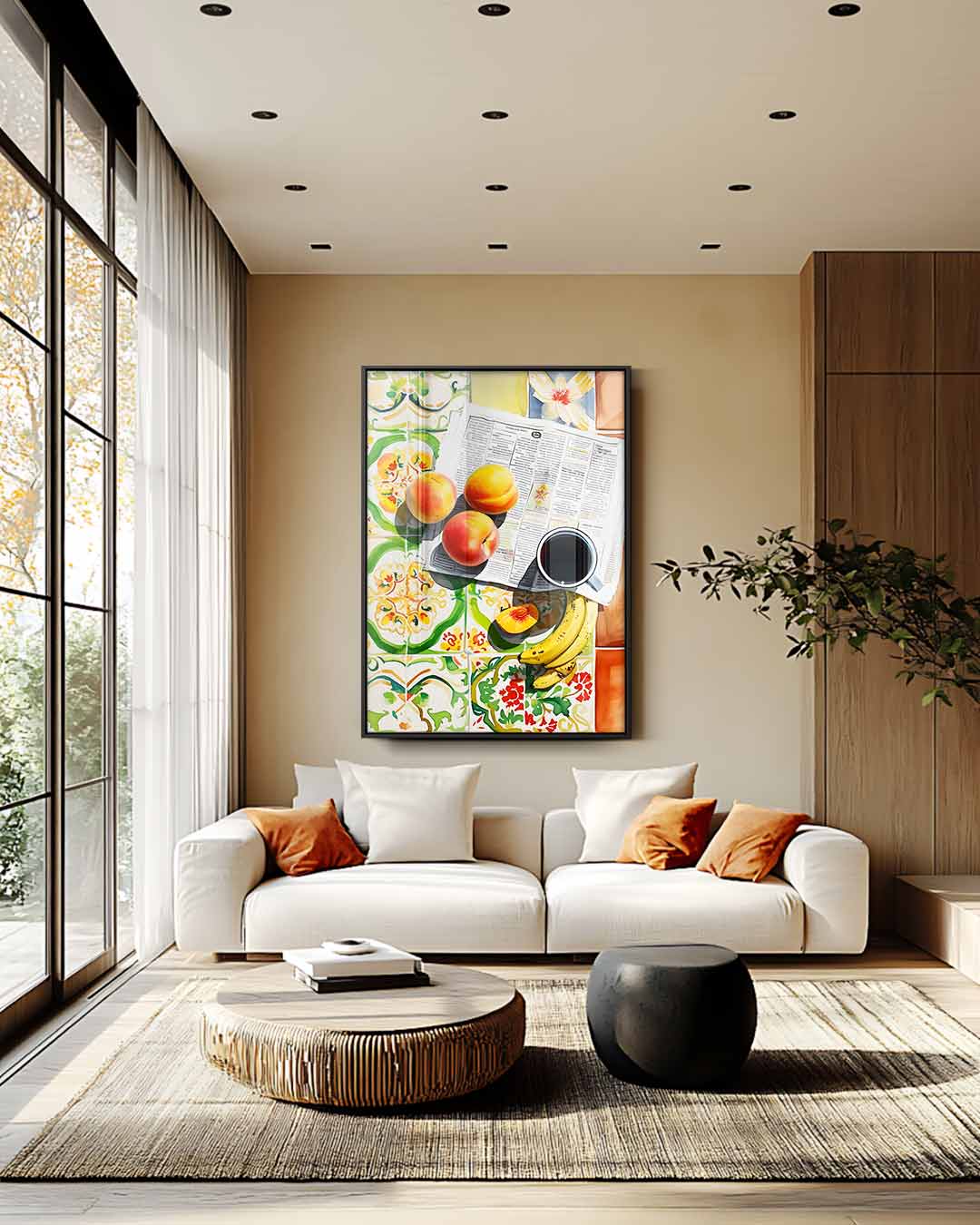 Zonnige Vruchten Ontbijt Kunstwerk-canvas-dibond-plexiglas-wanddecoratie-WallArtistic