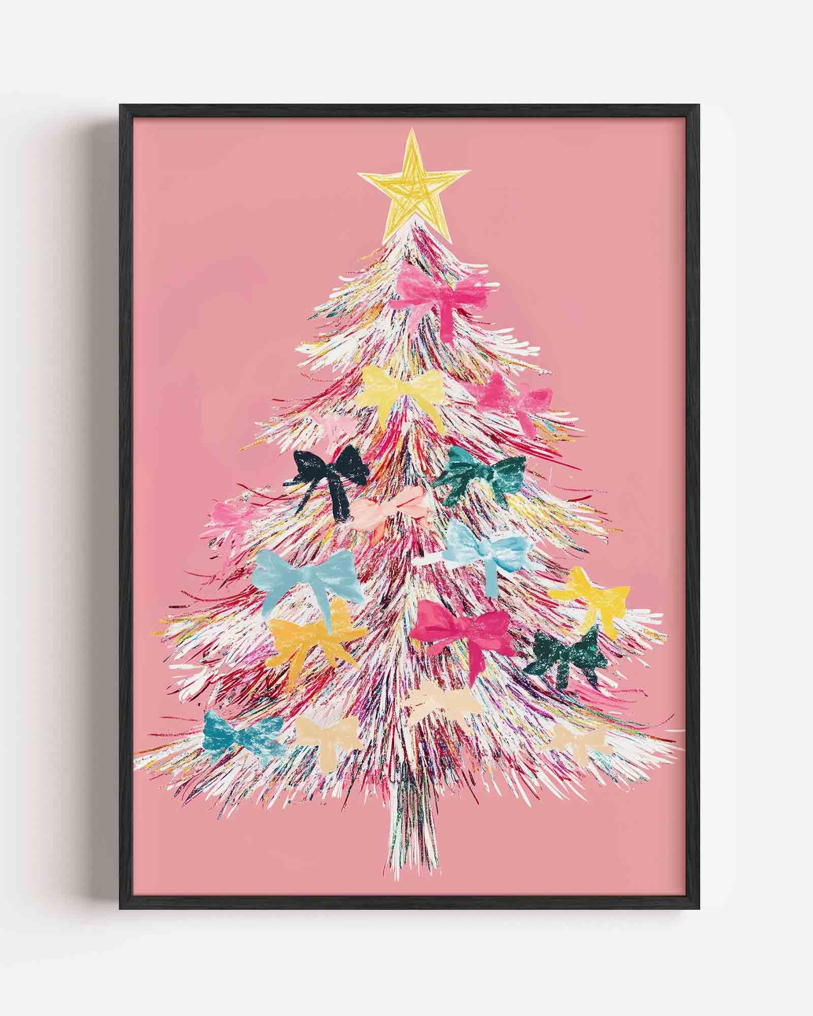 Kerstboom met strikken Poster