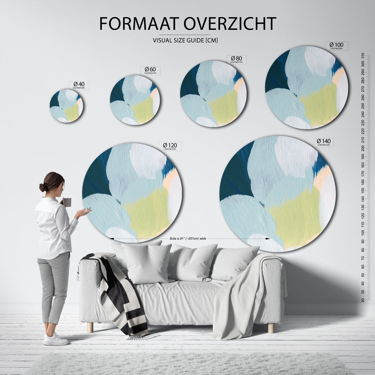 Abstracte vormen Muurcirkel