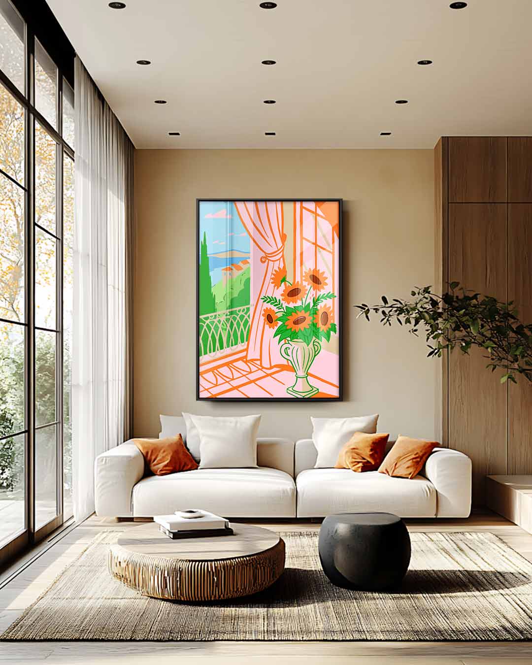 Zomerse Bloemenpracht Kunstwerk-canvas-dibond-plexiglas-wanddecoratie-WallArtistic
