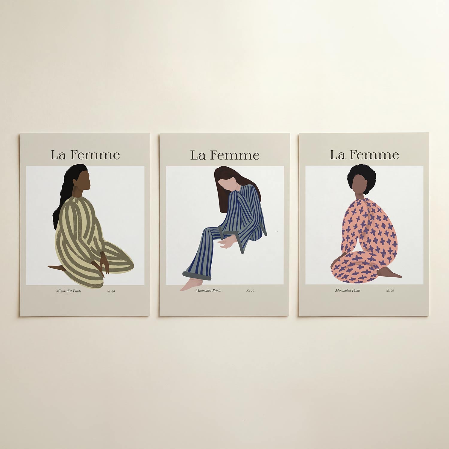 Gestreepte vormen Posterset