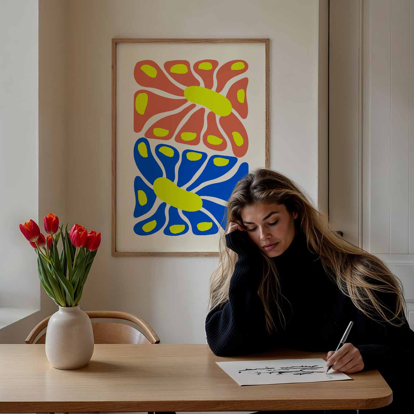 Kleurrijke Bloemen Abstractie Poster-WallArtistic