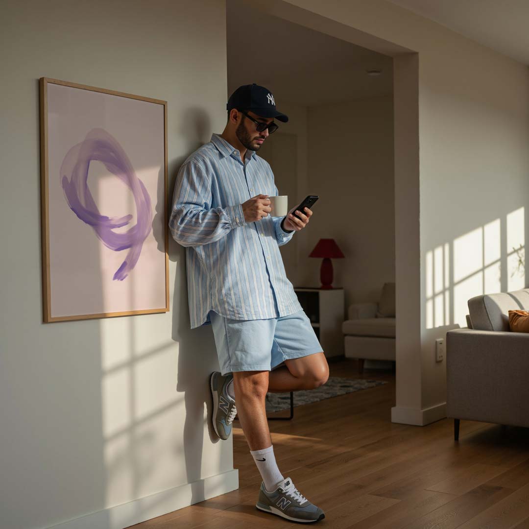 Zachte Paarse Penseelstreken Poster-WallArtistic