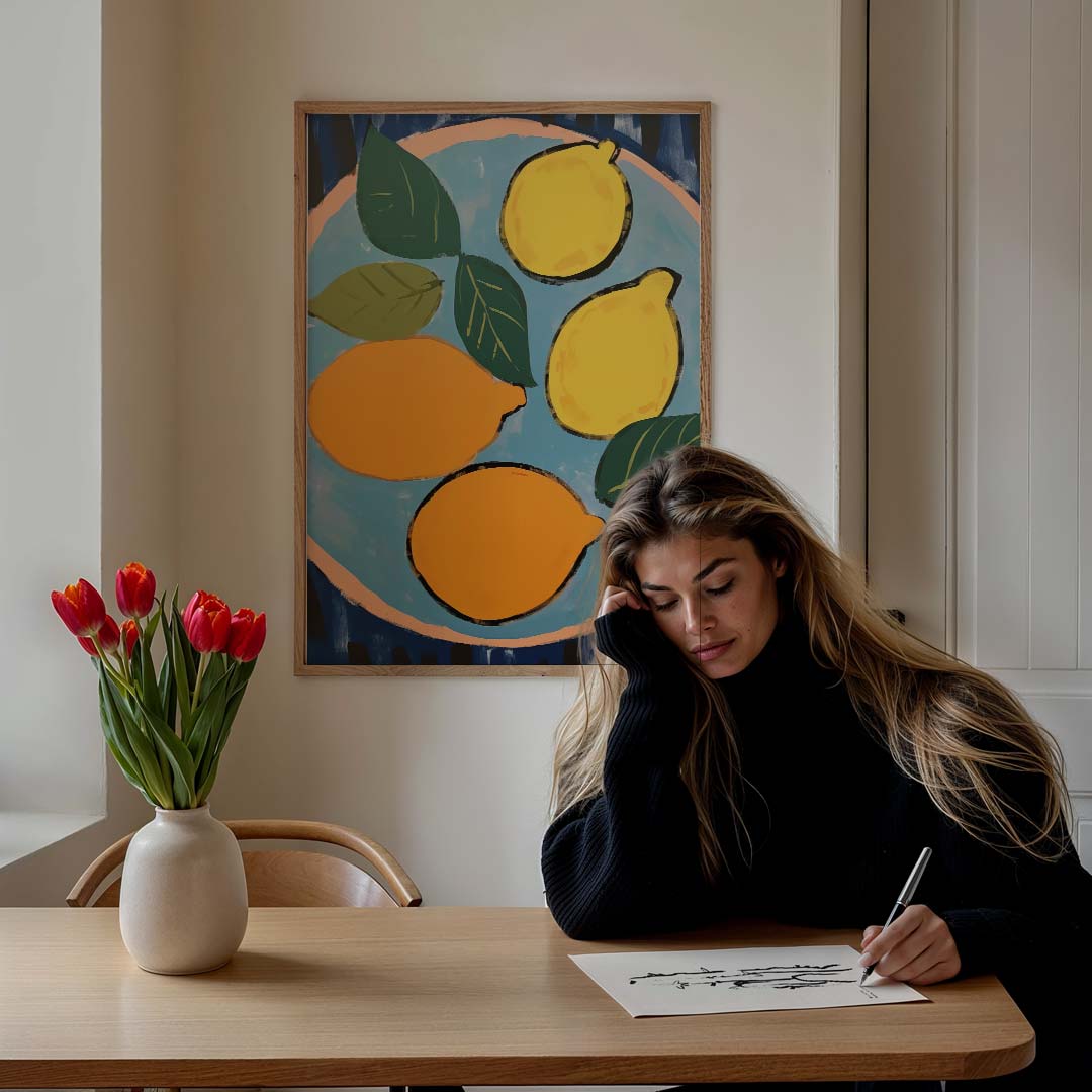 Citrus Bloemenzee Poster-WallArtistic