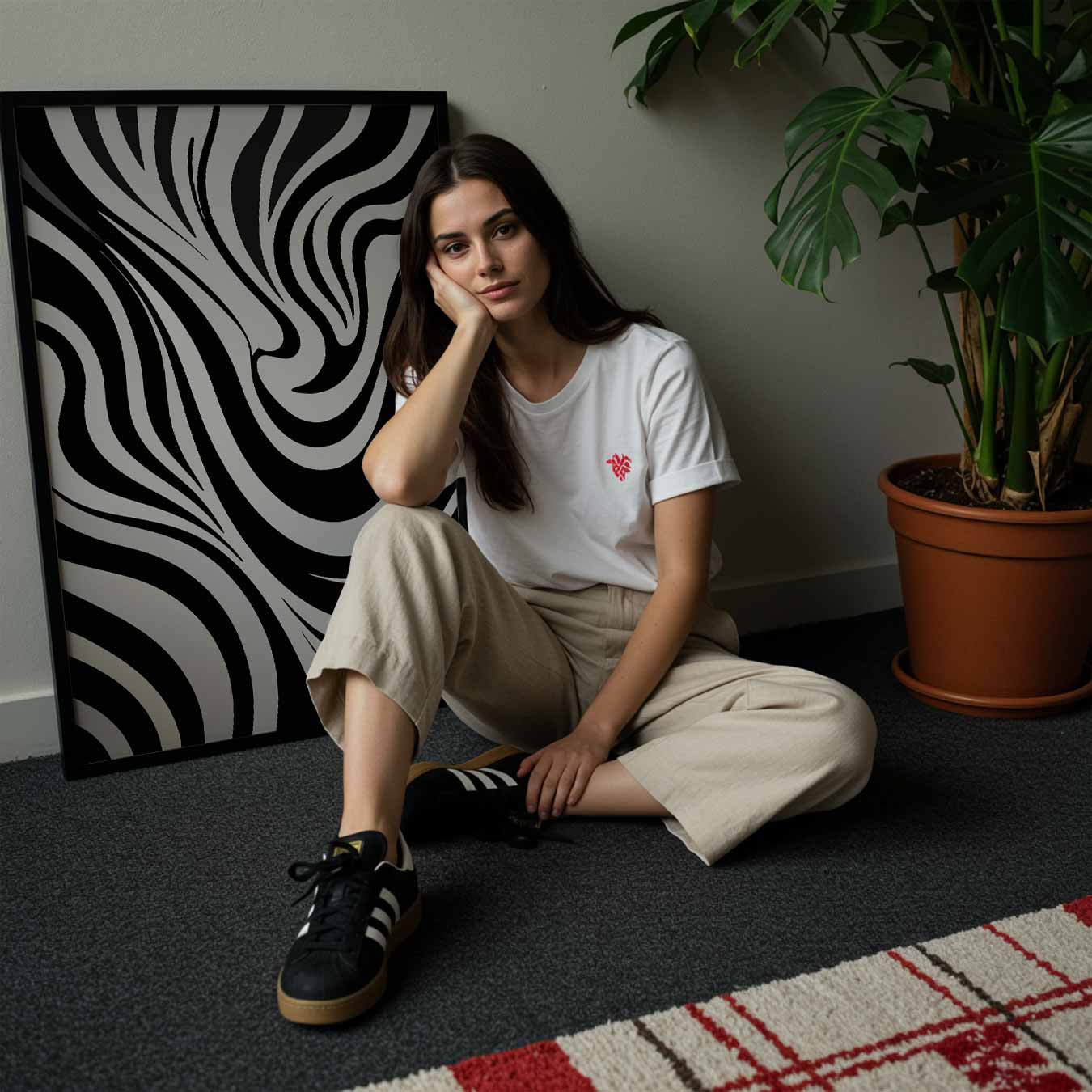 Zwart-Wit Abstracte Zebra Poster-WallArtistic