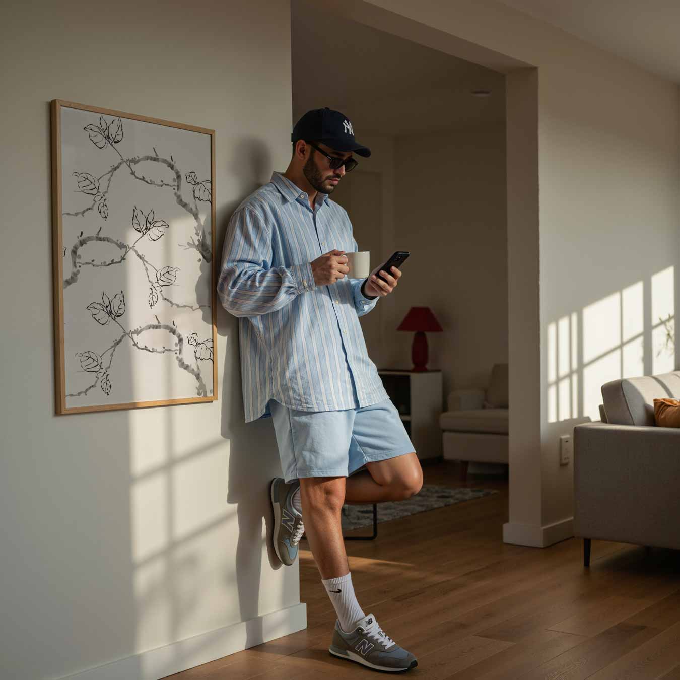 Minimalistische Takken en Bladeren Poster-WallArtistic