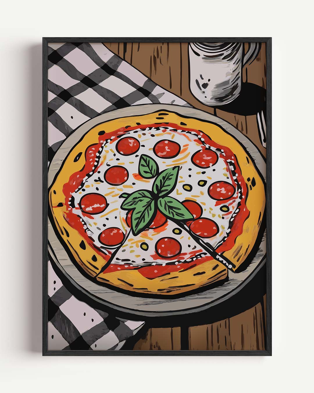 Pizza Illustratie Poster-WallArtistic