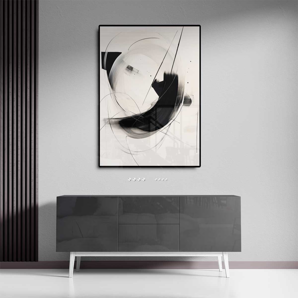 Dans van Zwart en Wit Kunstwerk-canvas-dibond-plexiglas-wanddecoratie-WallArtistic