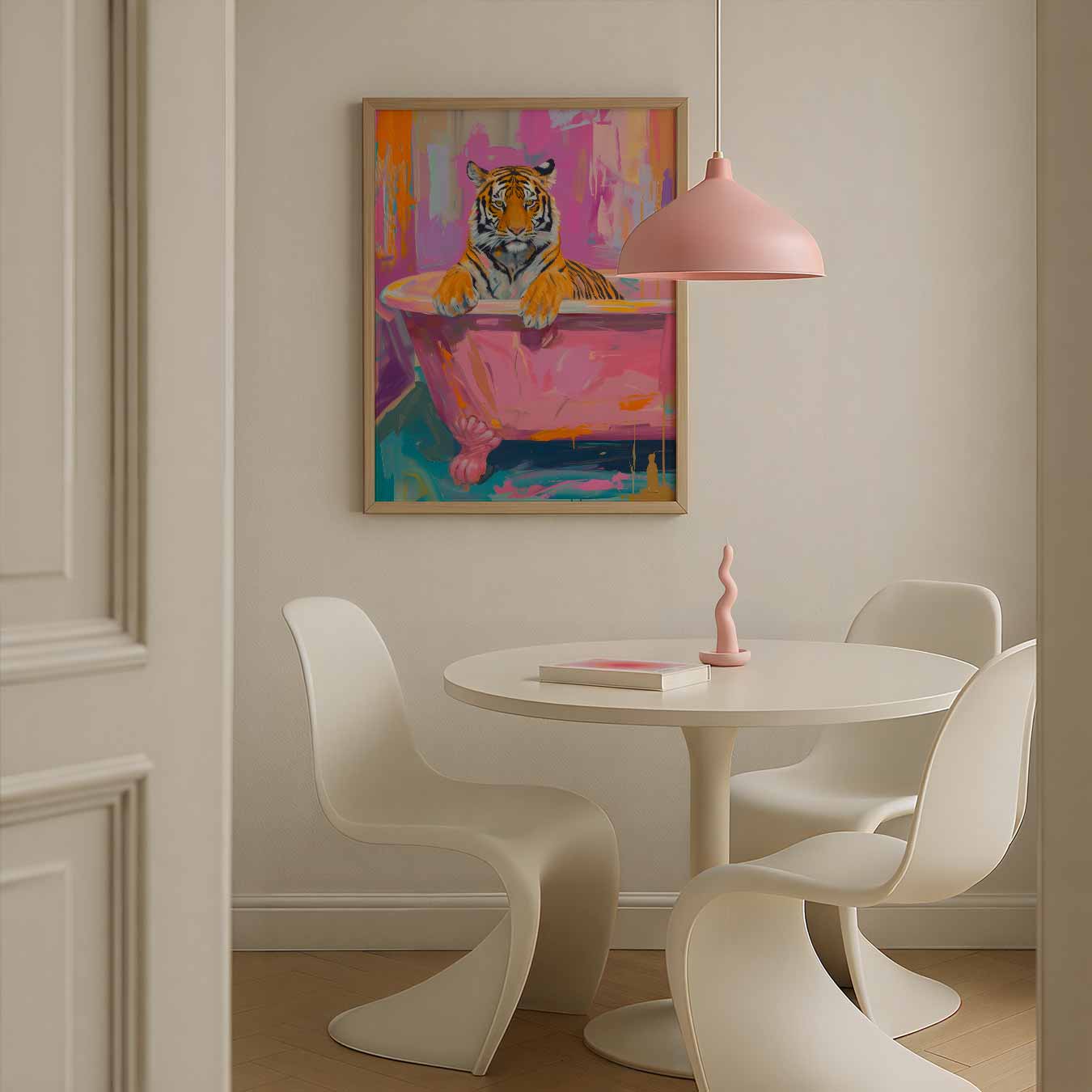 Dromerige Tijger in het Bad Poster-WallArtistic
