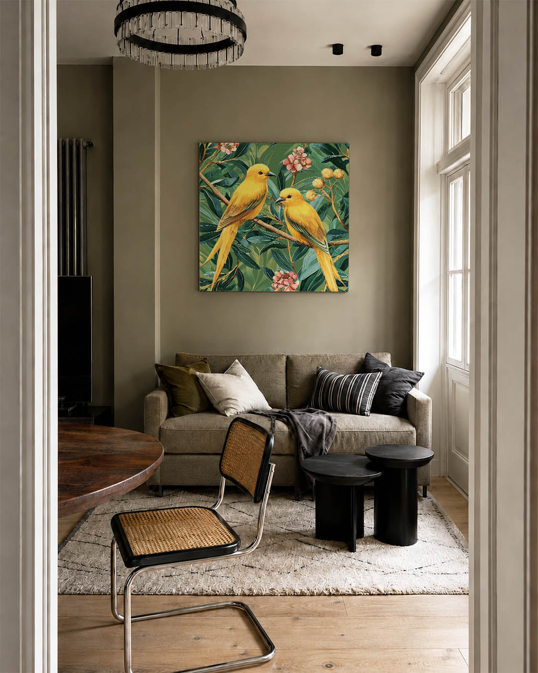 Vogels en bloemen Kunstwerk