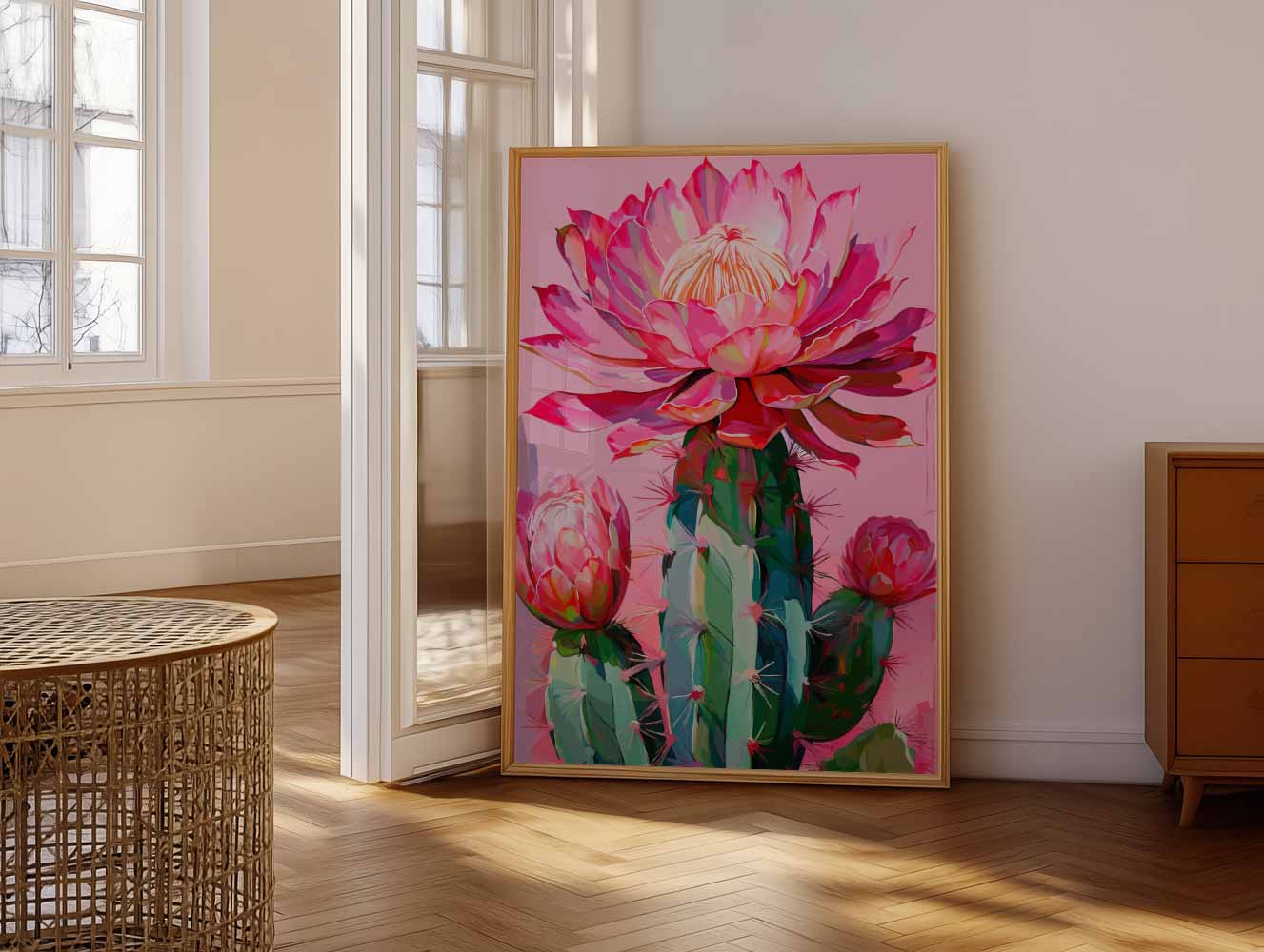 Botanische Cactus Bloemenpracht Poster