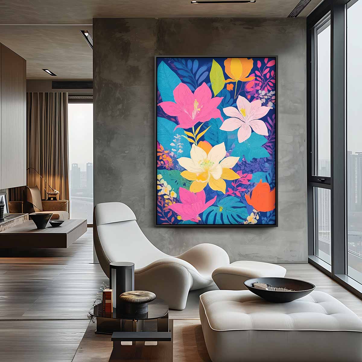 Krachtige Bloemenpracht Kunstwerk-canvas-dibond-plexiglas-wanddecoratie-WallArtistic