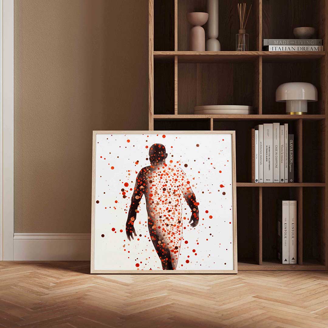 Silhouet met stippen Poster