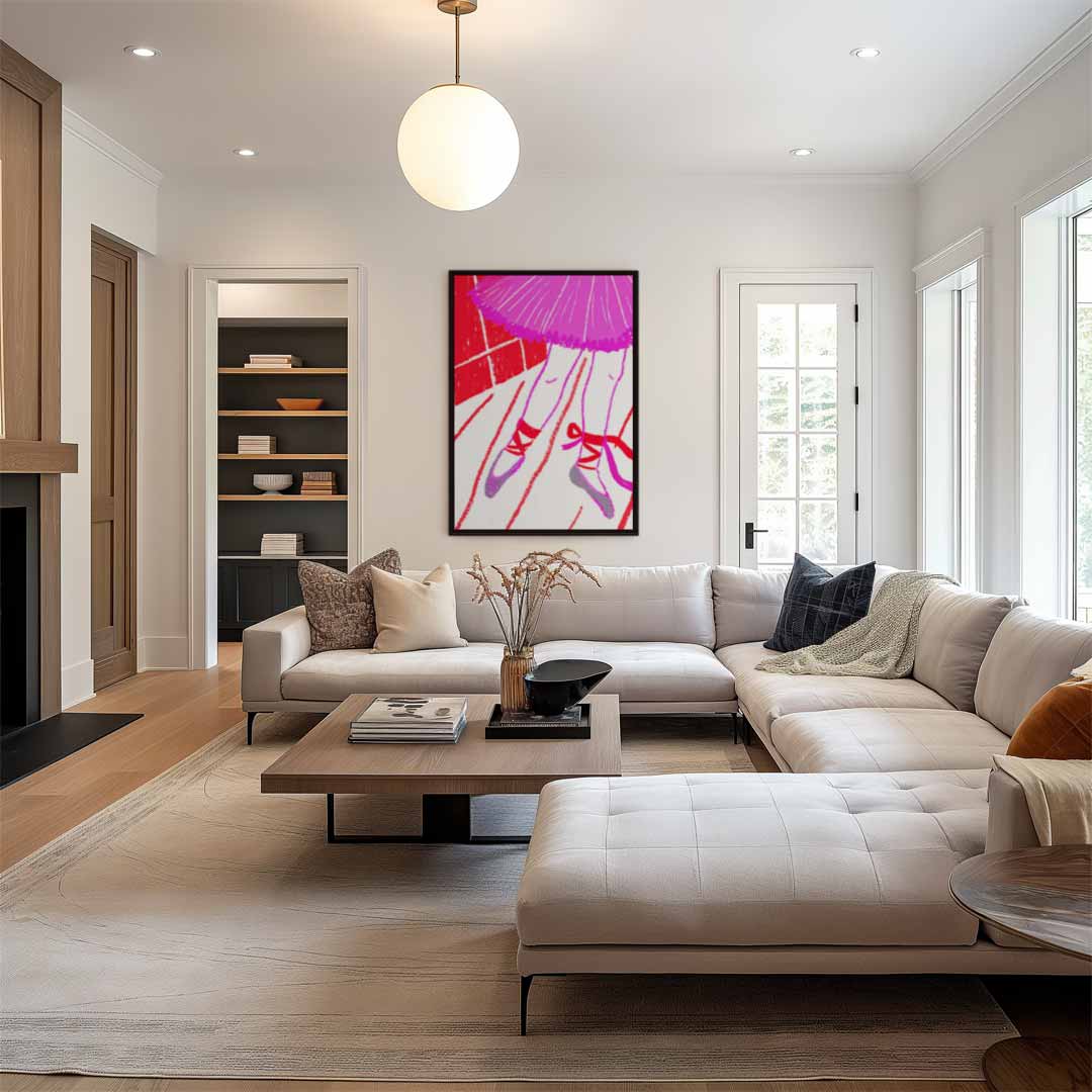 Ballerina Tussen Kleuren Kunstwerk-canvas-dibond-plexiglas-wanddecoratie-WallArtistic