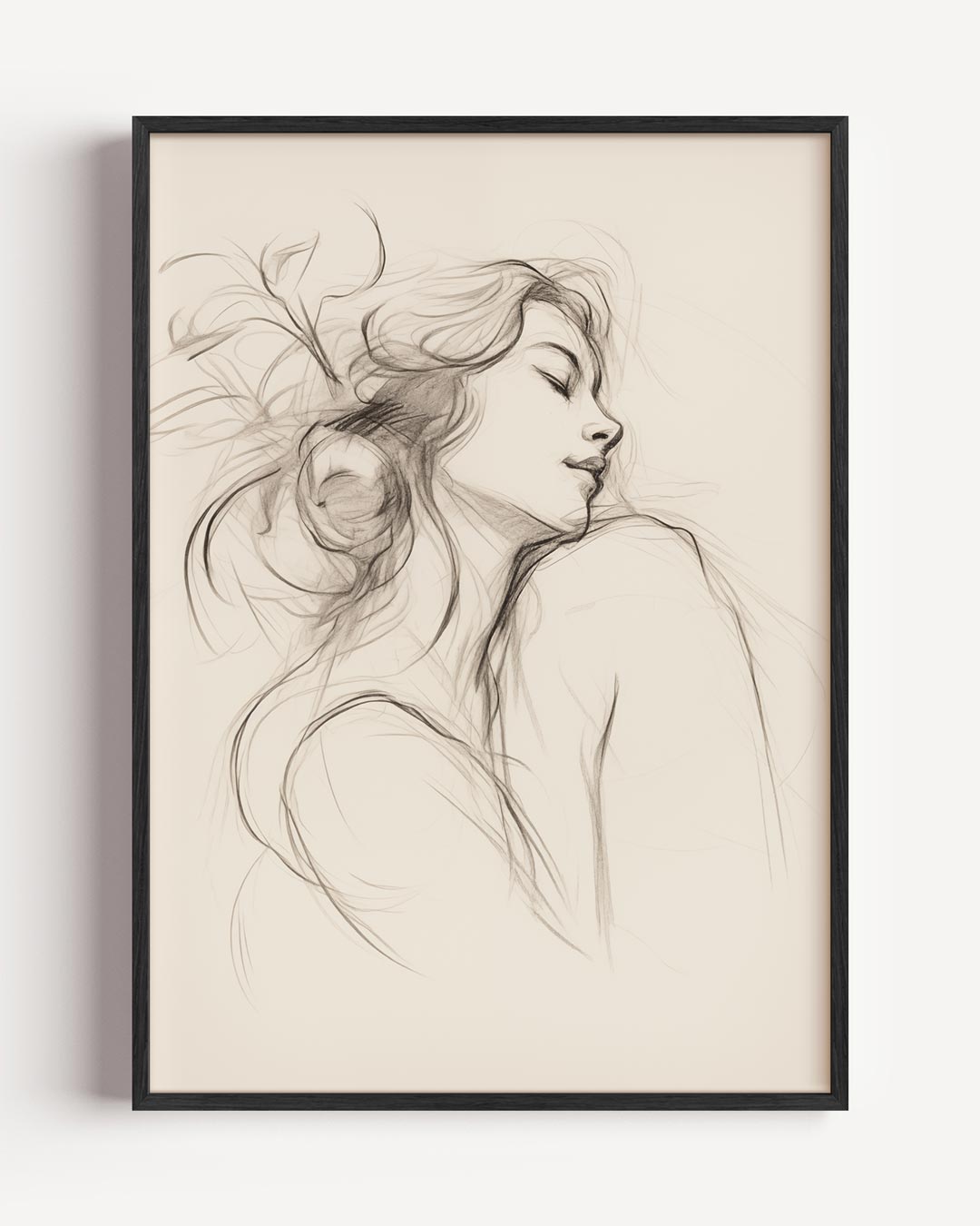 Elegant Vrouwelijk Portret Poster-WallArtistic