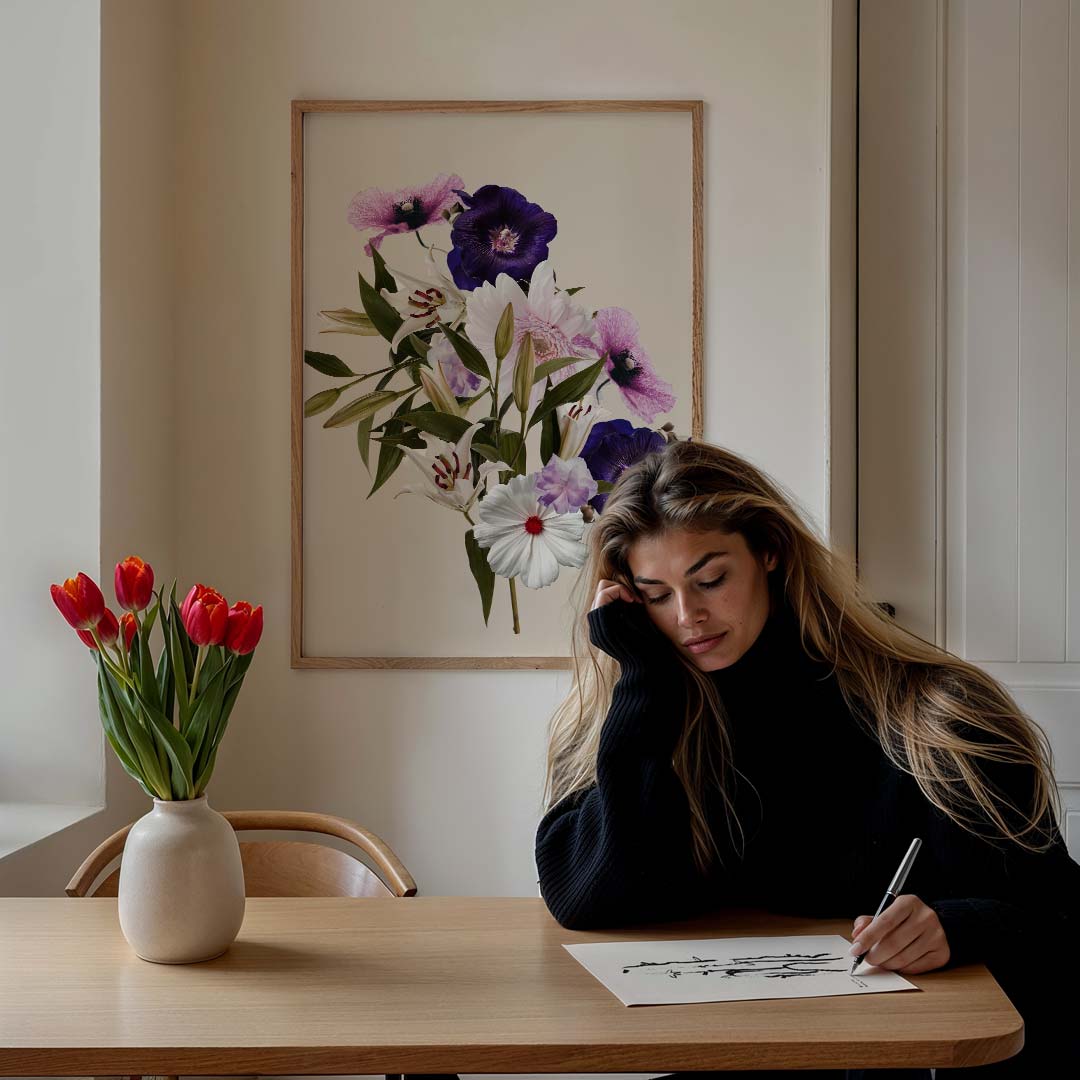 Bloemenpracht in Pasteltinten Poster-WallArtistic