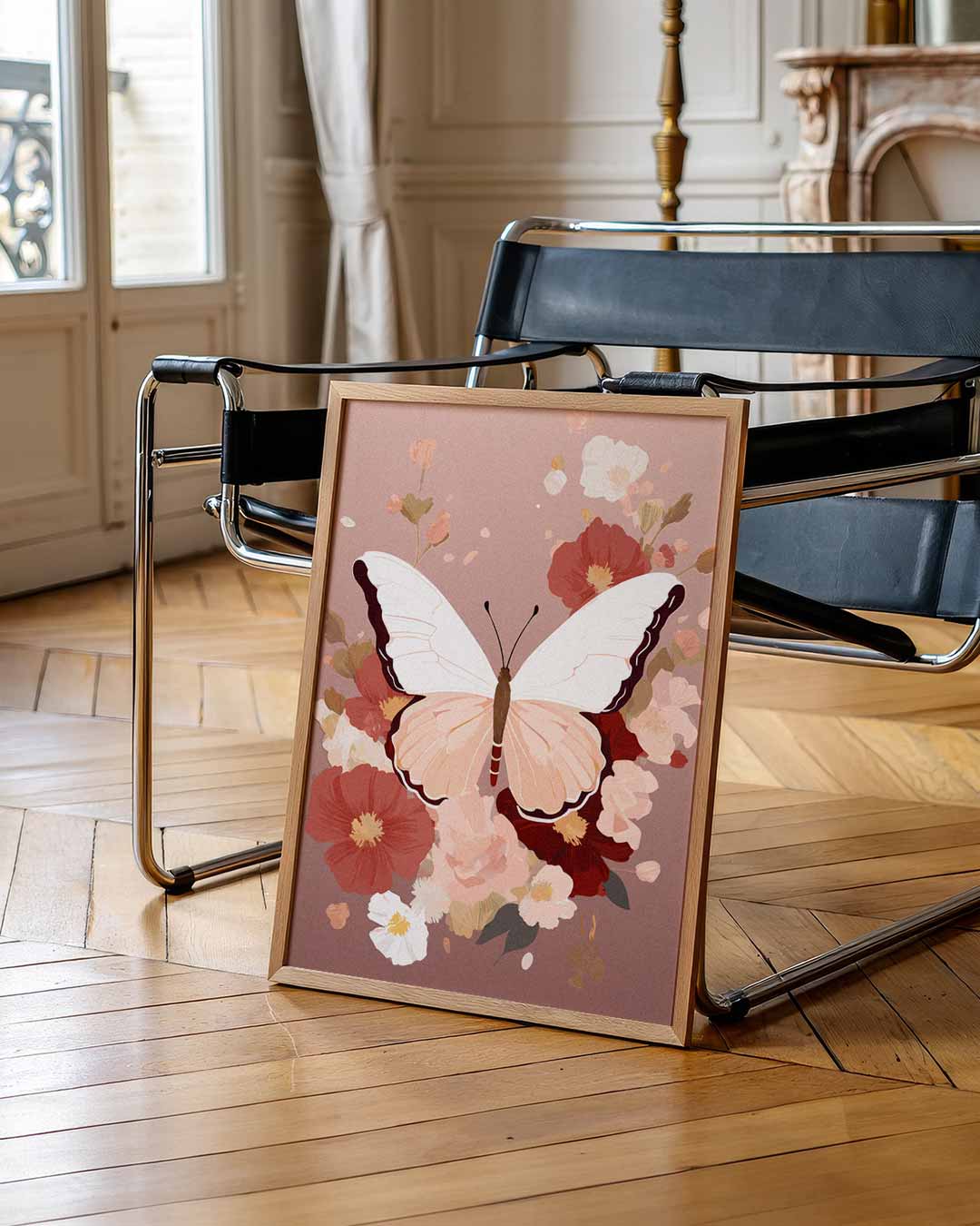 Elegante Vlinderbloemen Poster