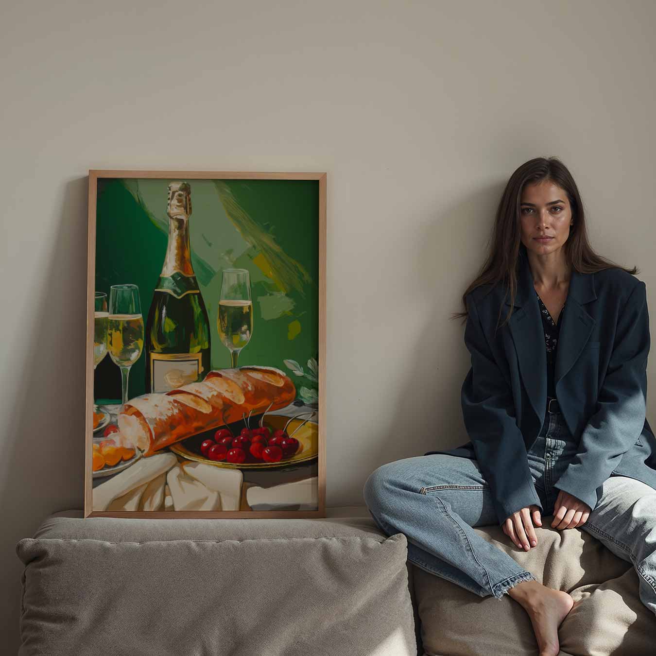 Luxe Champagne en Fruit Print Poster-WallArtistic