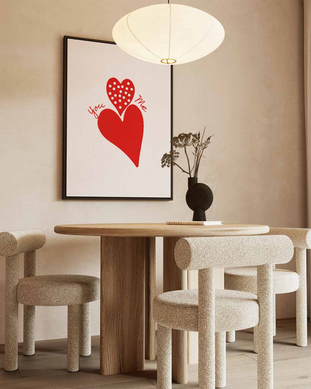 Liefdevolle Hartenontmoeting Kunstwerk-canvas-dibond-plexiglas-wanddecoratie-WallArtistic