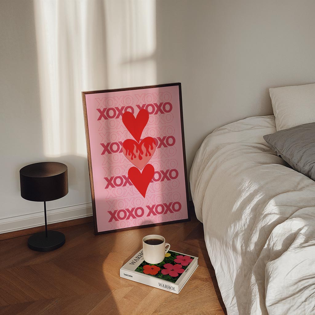 Liefdevolle XOXO Hartjes Poster