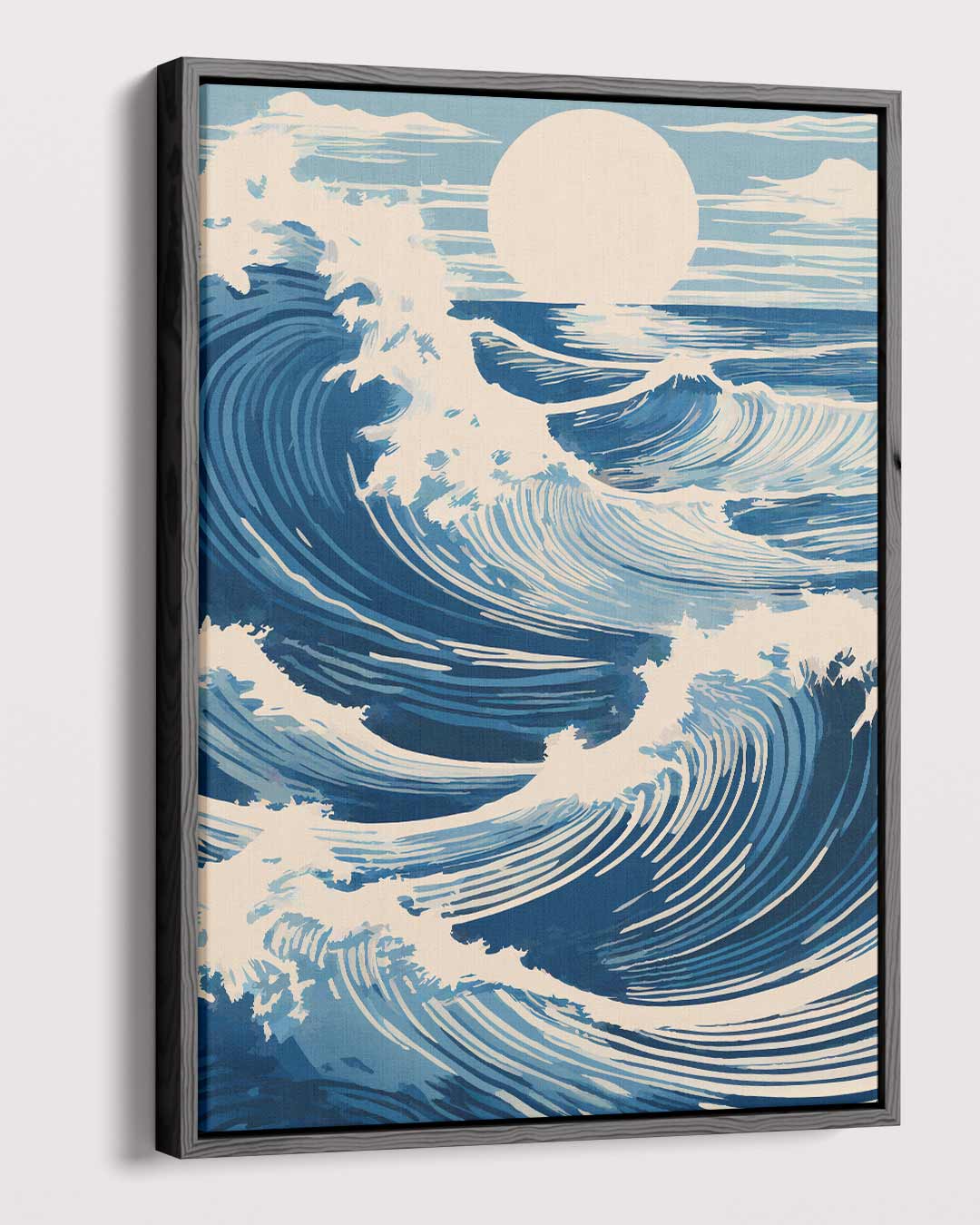 Golven van de Zonsondergang Kunstwerk-canvas-dibond-plexiglas-wanddecoratie-WallArtistic