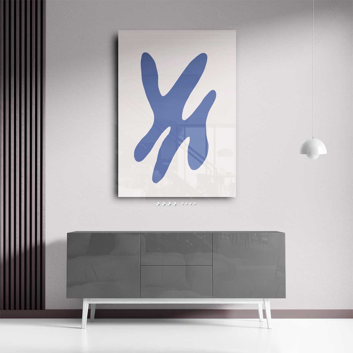 Blauwe Abstracte Vormen Kunstwerk-canvas-dibond-plexiglas-wanddecoratie-WallArtistic