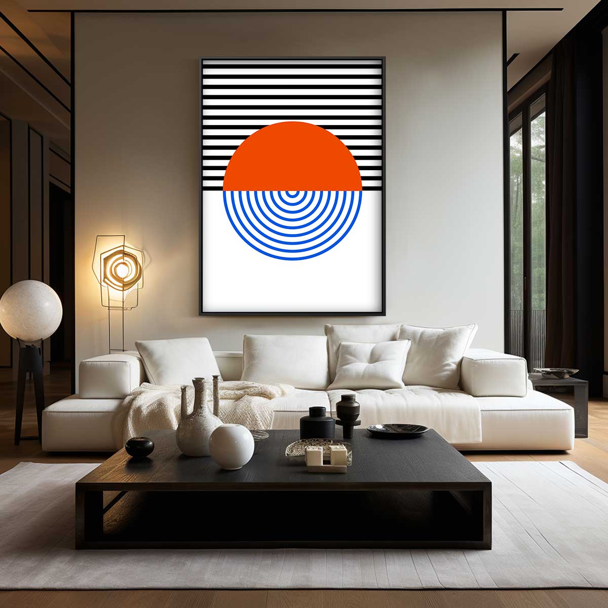 Kleurrijke Geometrische Harmonie Kunstwerk-canvas-dibond-plexiglas-wanddecoratie-WallArtistic