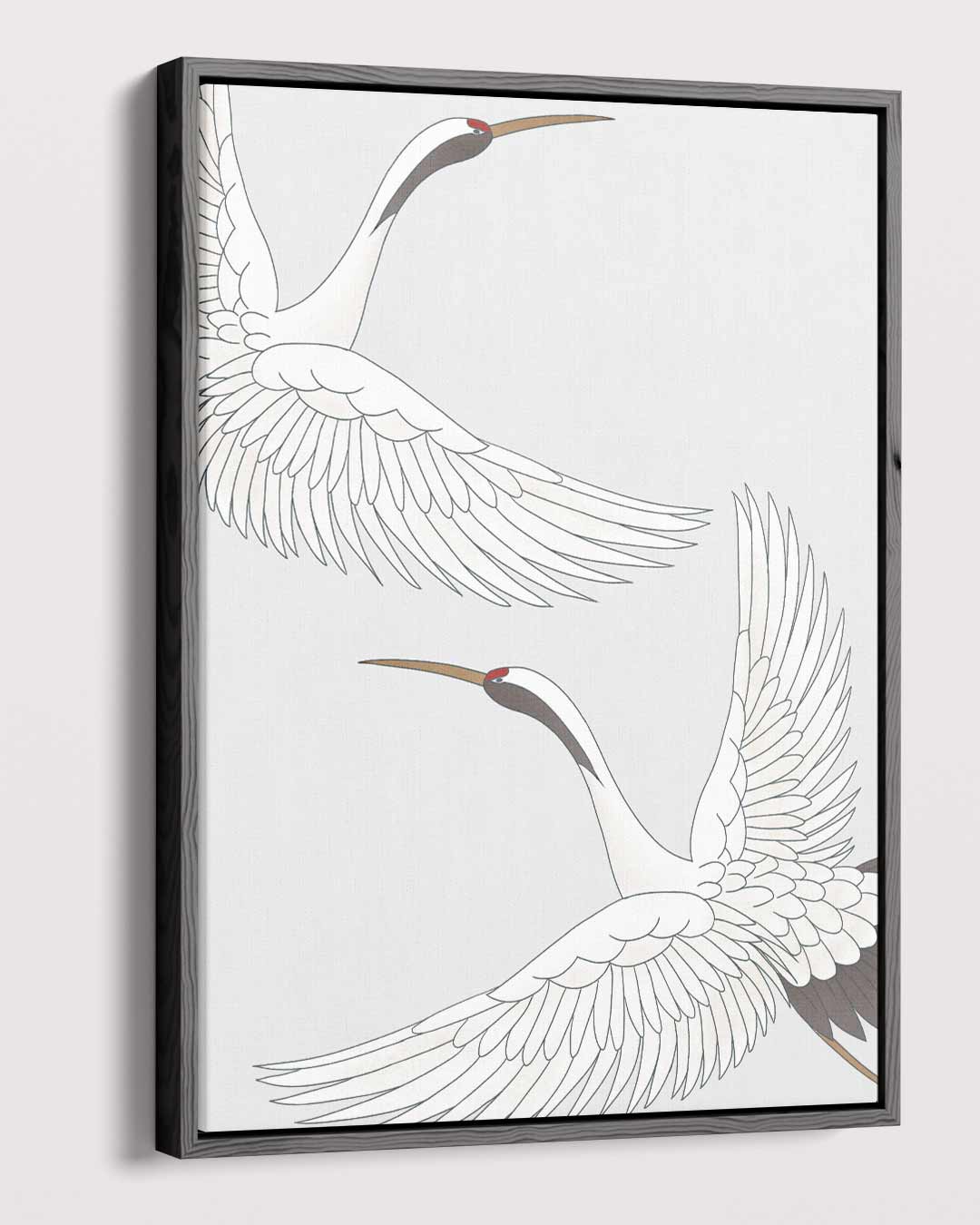 Dansende Kraanvogels Kunstwerk-canvas-dibond-plexiglas-wanddecoratie-WallArtistic