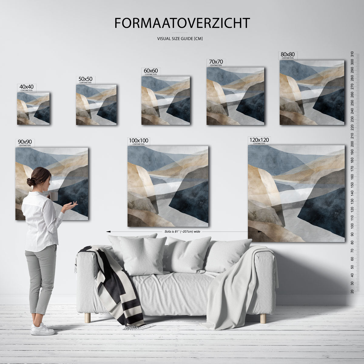 Abstracte landschapsvormen Poster