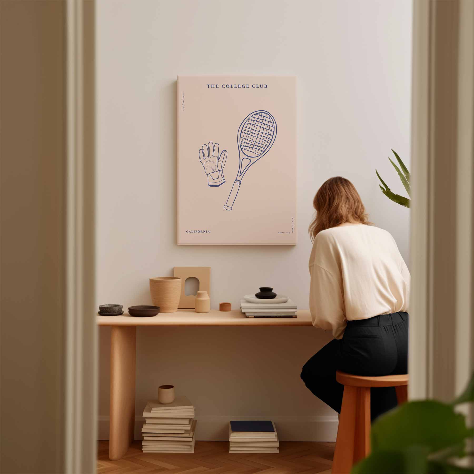 De College Club Print Kunstwerk-canvas-dibond-plexiglas-wanddecoratie-WallArtistic
