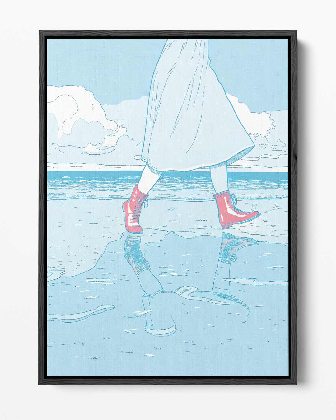 Roodlaarsjes aan Zee Kunstwerk-canvas-dibond-plexiglas-wanddecoratie-WallArtistic
