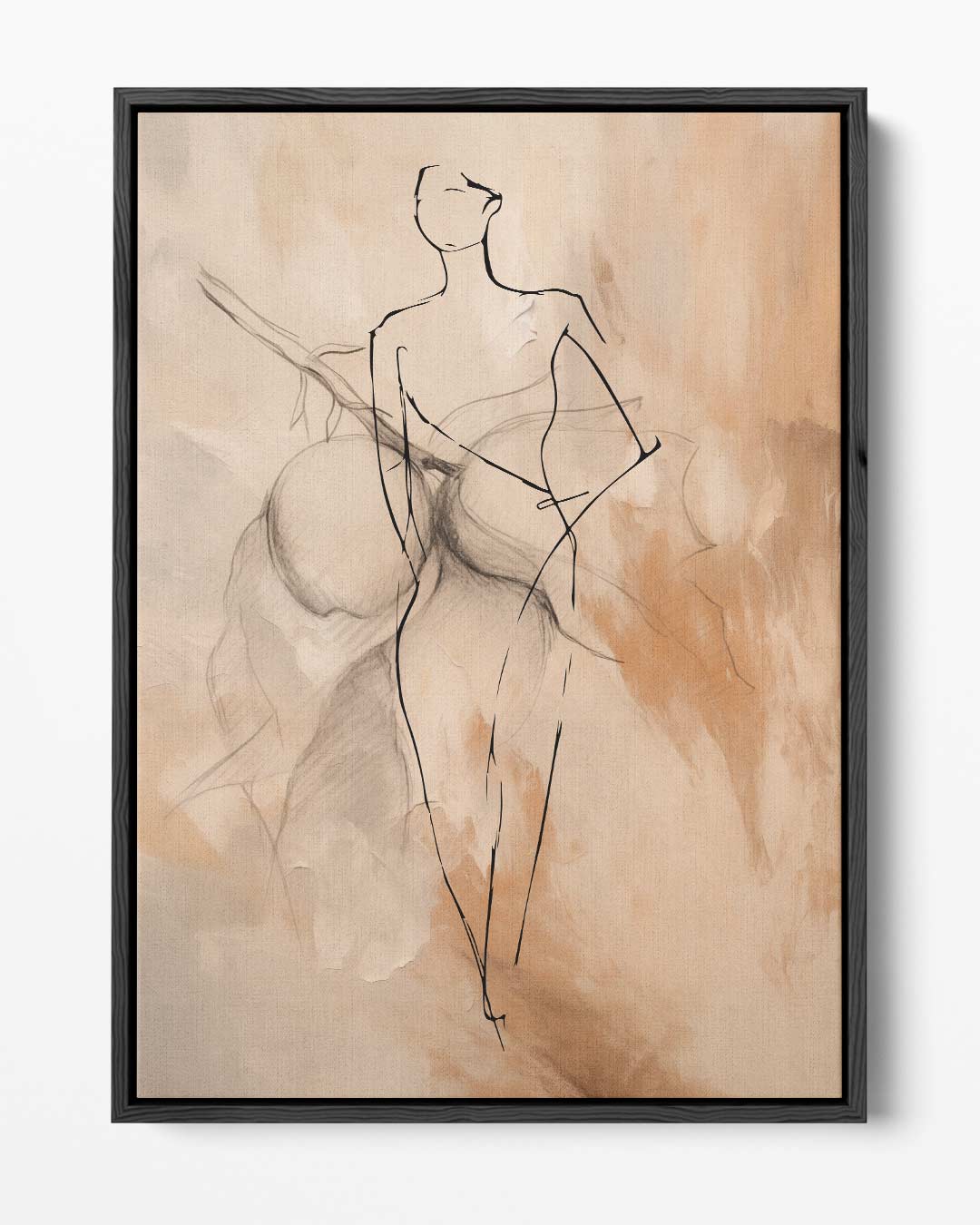 Elegante Schets van een Vrouw Kunstwerk-canvas-dibond-plexiglas-wanddecoratie-WallArtistic