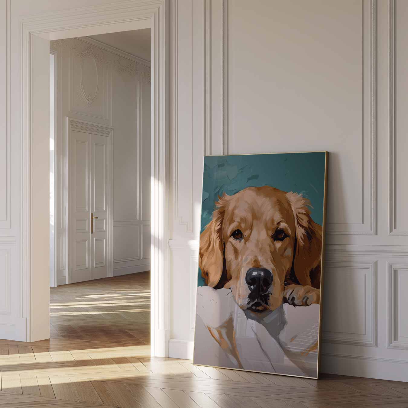 Slapende Golden Retriever Poster
