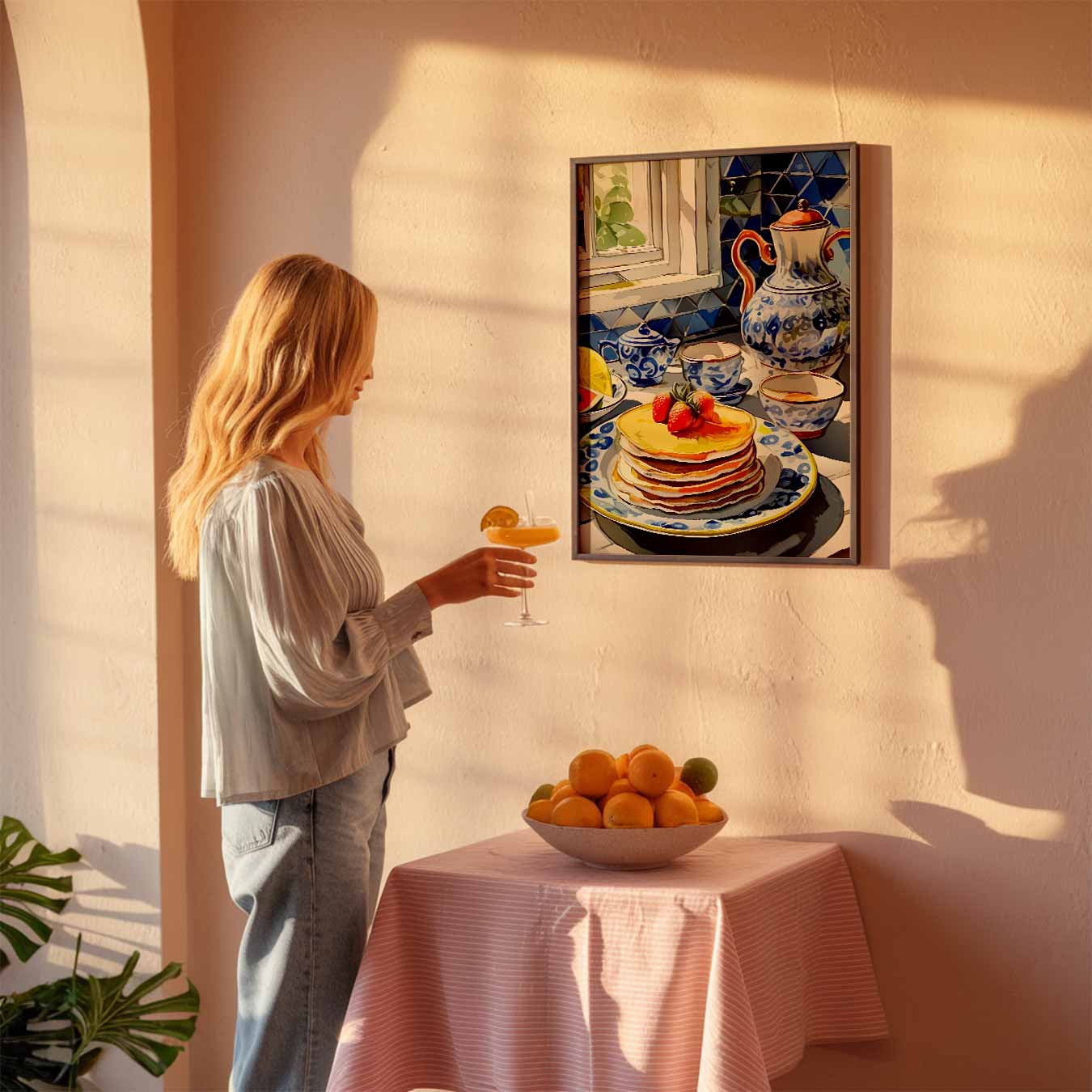 Ontbijt in Blauw Poster-WallArtistic