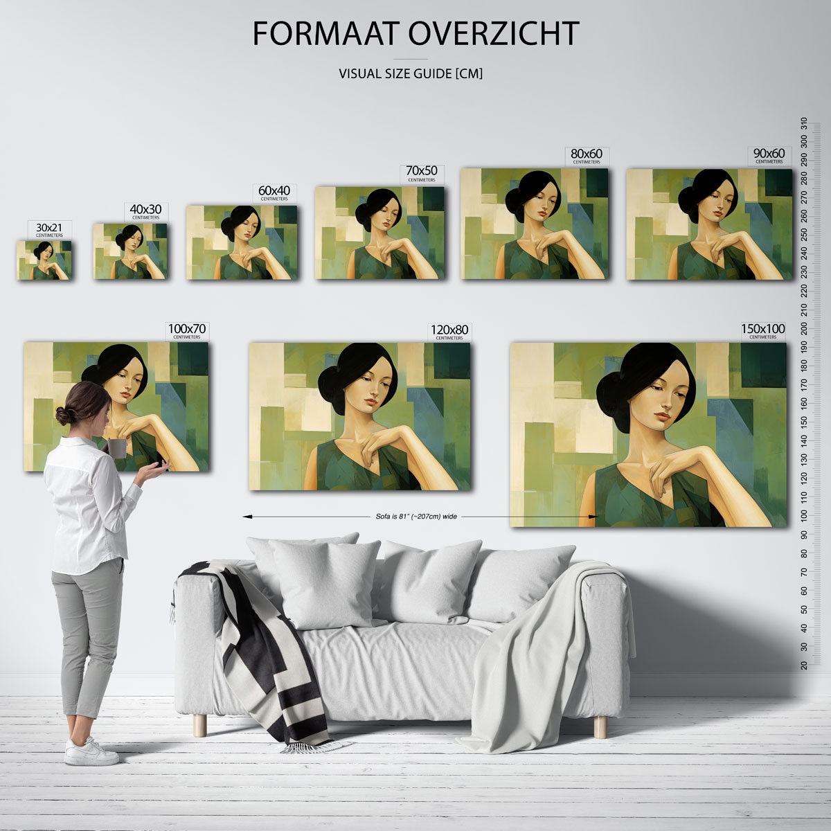 Vrouw met donkere haren Poster