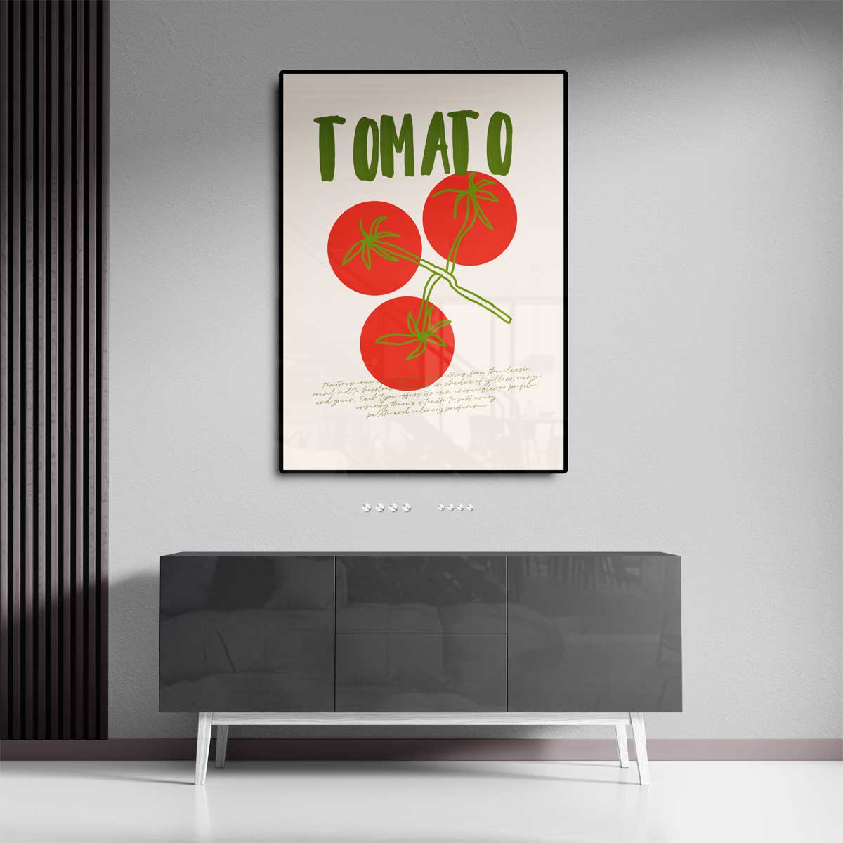 Tomaat Illustratie Kunstwerk-canvas-dibond-plexiglas-wanddecoratie-WallArtistic